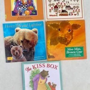 Lot of 5 kids books, colorful illustrations large format hardcover
